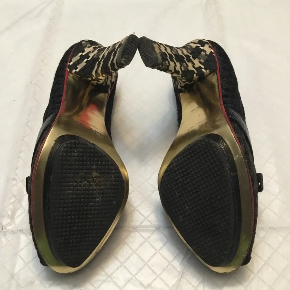 Skechers Black Peep-Toe Buckle Pumps